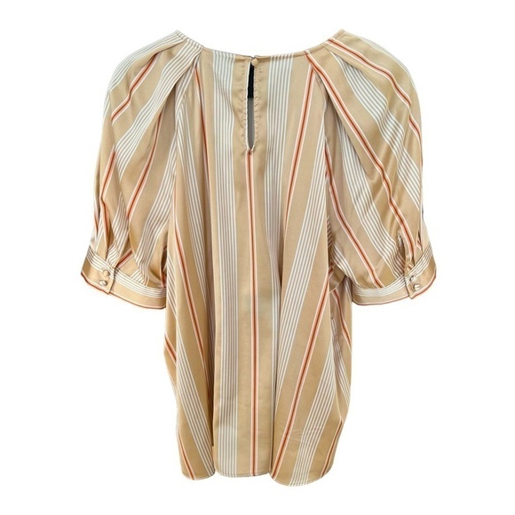 Worthington Women’s Striped Key Hole Neck Short Sleeve Blouse size XL - Picture 3 of 9